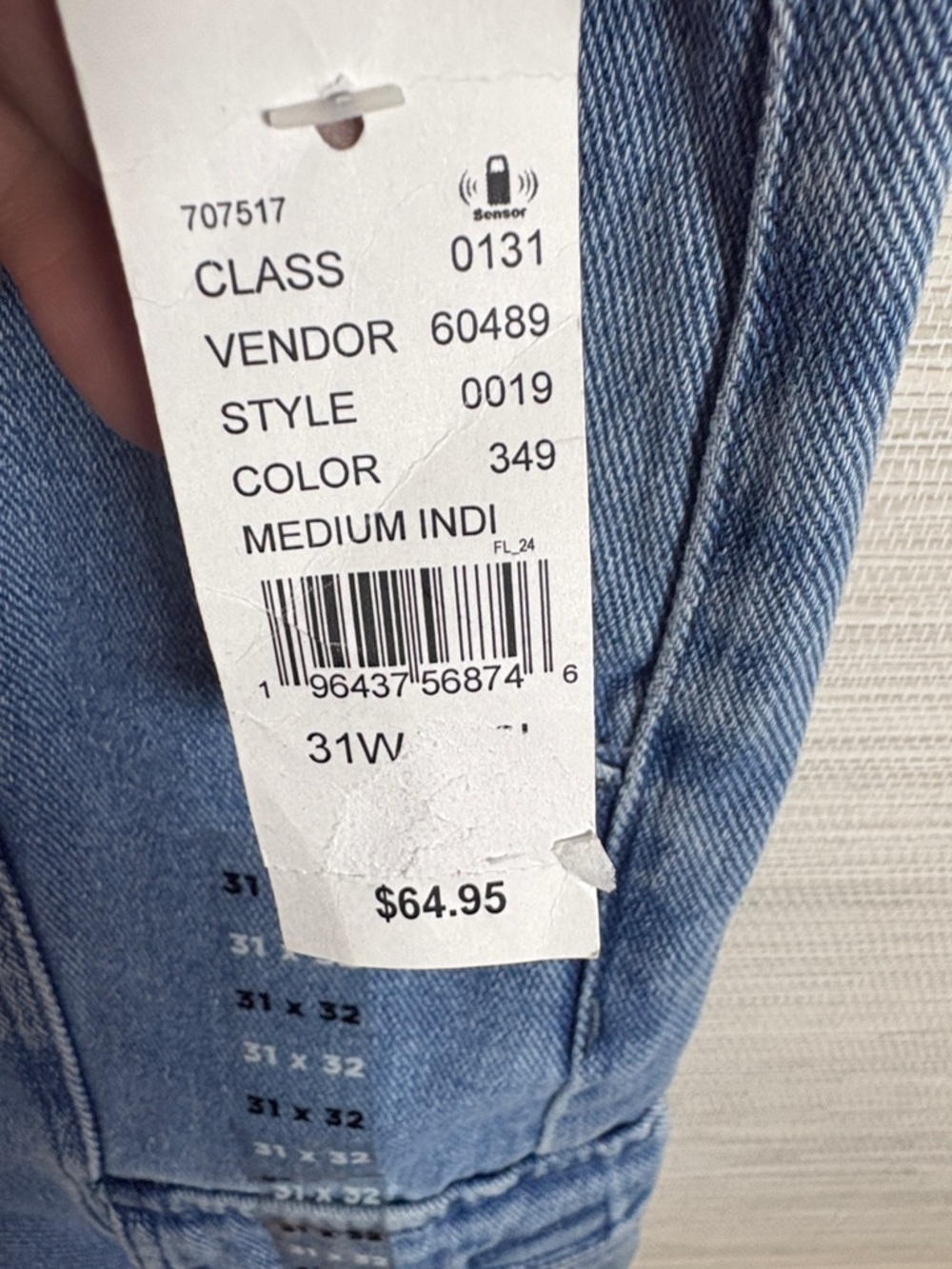 PacSun Men's Light Wash Denim Cargo Pants - Picture 5 of 5